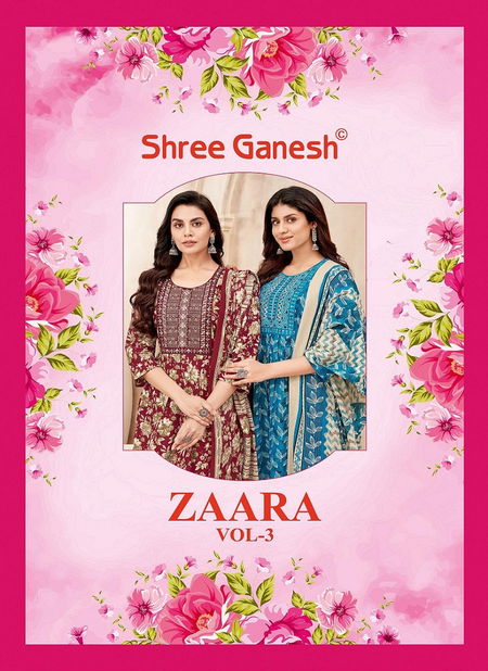 Zaara Vol 3 By Shree Ganesh Naira Cut Printed Kurti With Bottom Dupatta Wholesalers In Delhi Catalog